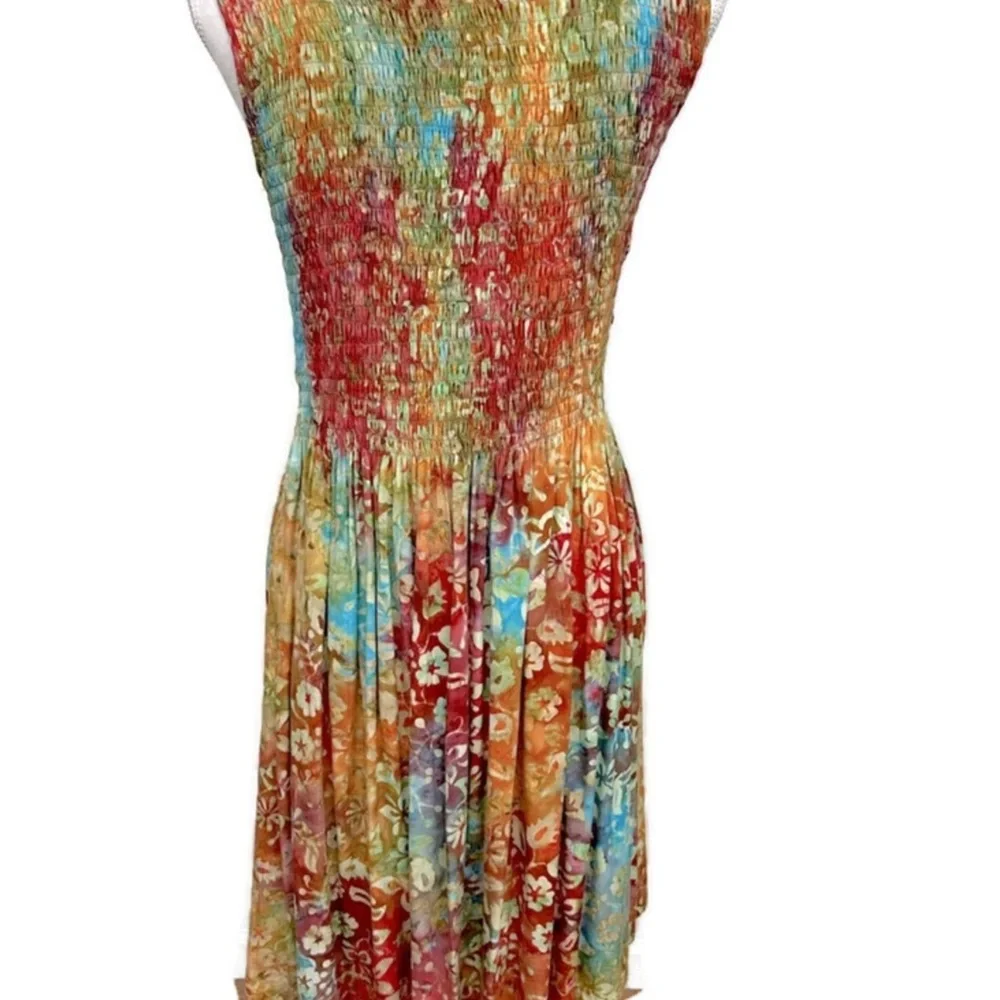 Go Fish Sleeveless Batik Dress Size Medium